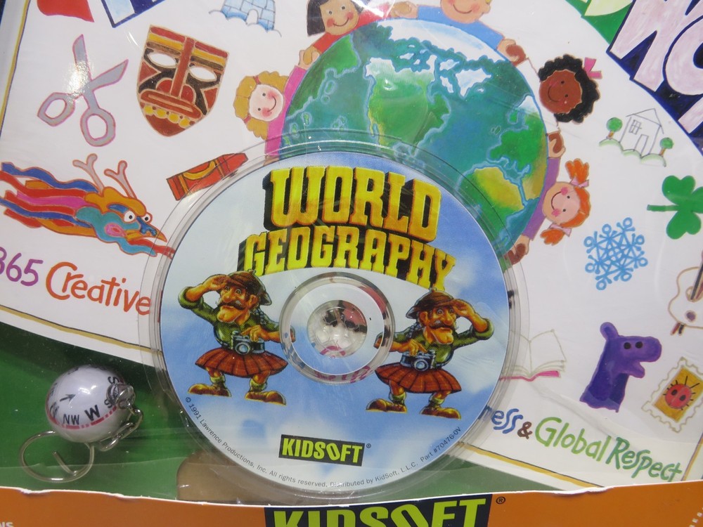 World Geography PC CD Rom Software kit Map Skills Mac Win Camera compass handson