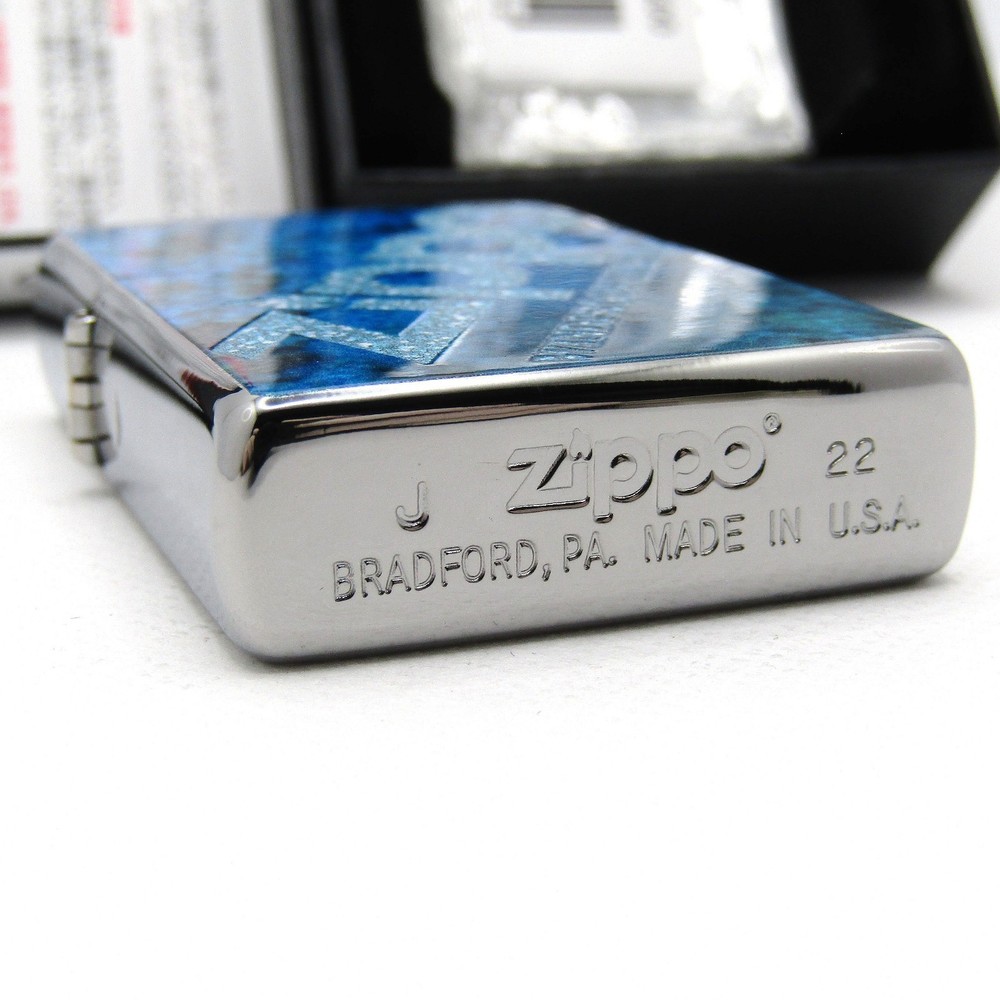 Logo Blue Gradient Zippo Oil Lighter 2022 MIB