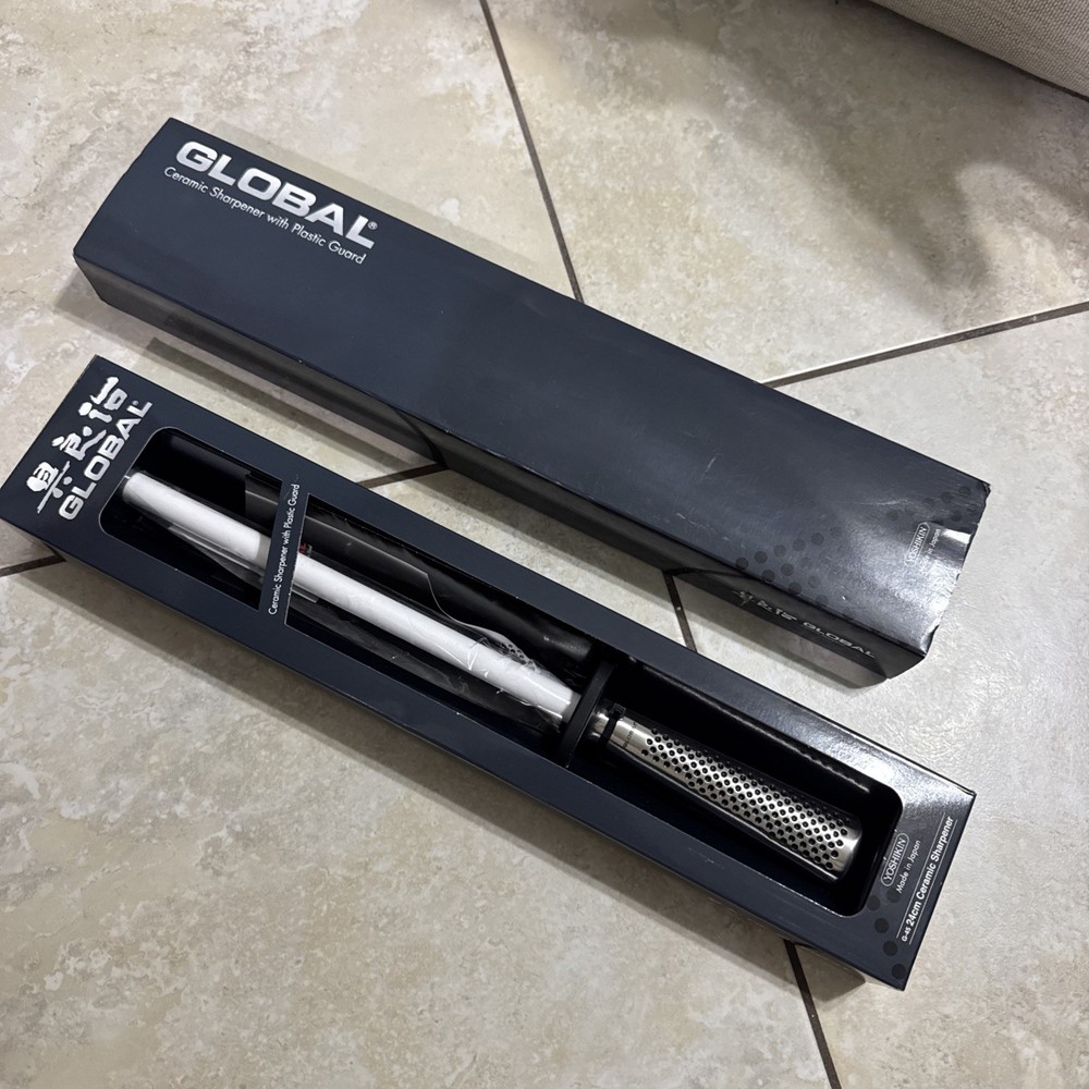 NEW Global Ceramic Sharpener with Plastic Guard White