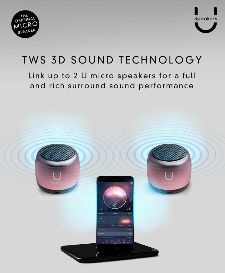 U Micro Bluetooth Speaker | Coin-Sized Speakers Bluetooth Wireless with Built...