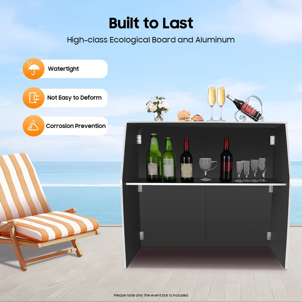 Portable Double Bar Table Set - Mobile Bartender Station for Events
