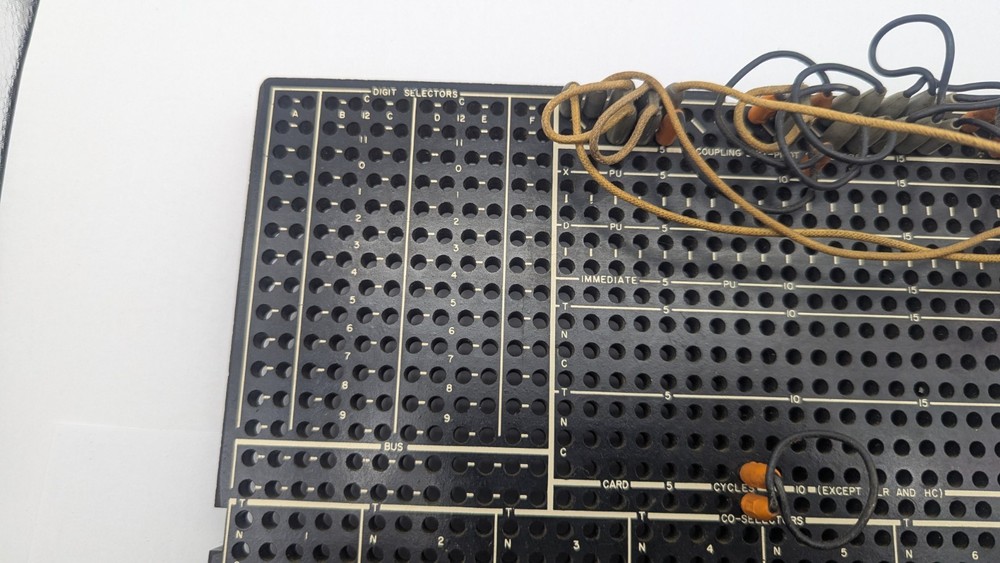Vintage IBM 407-8-9 ACCOUNTING MACHINE Plugboard Control Panel FOR DISPLAY 02
