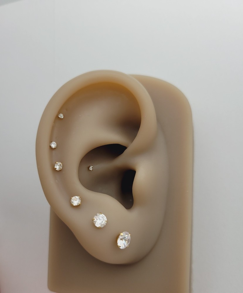 20G/18G/16G Titanium 1.5mm~5mm Stud PushPin Labret, Threadless Flat Back Earring
