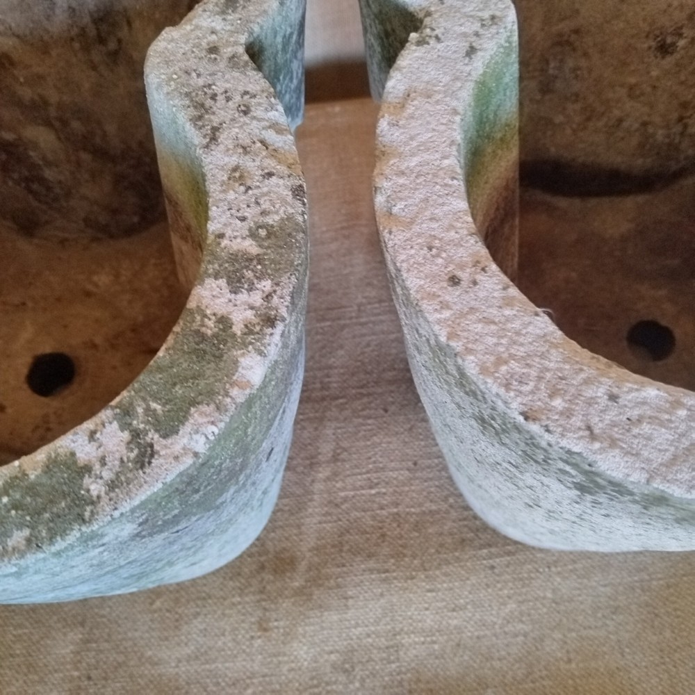 individual mid century cast stone planters