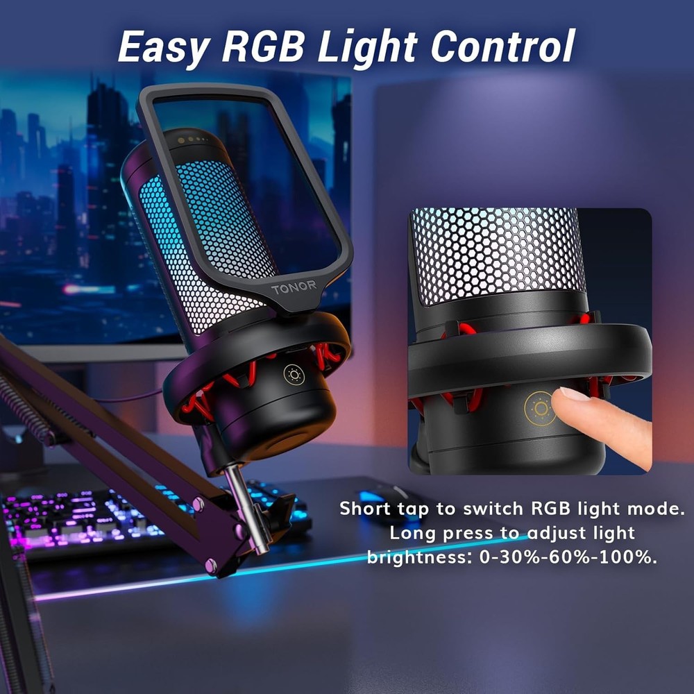 Streamer's USB Microphone with RGB Lighting