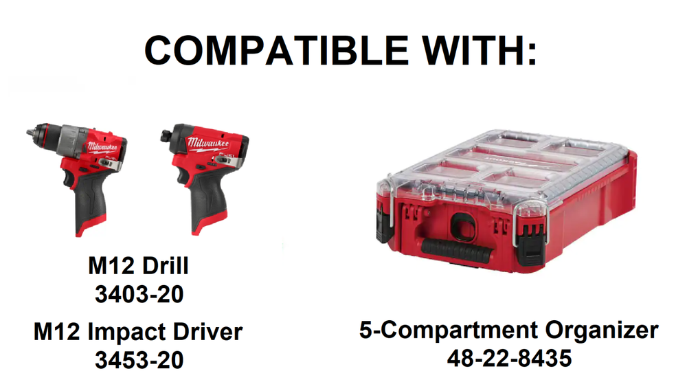 Milwaukee Packout Insert for M12 Drill and Impact Driver Gen3 (Insert Only)