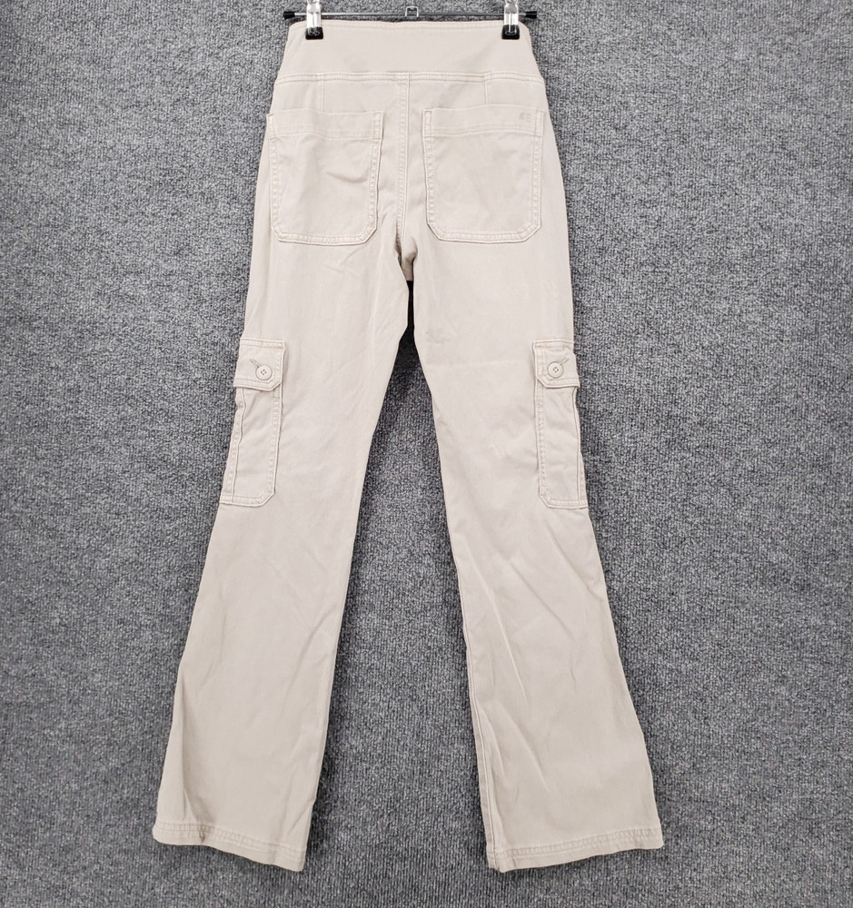 American Eagle Pants Womens XS Beige Cargo Next Level Stretch Mid Rise Pull On