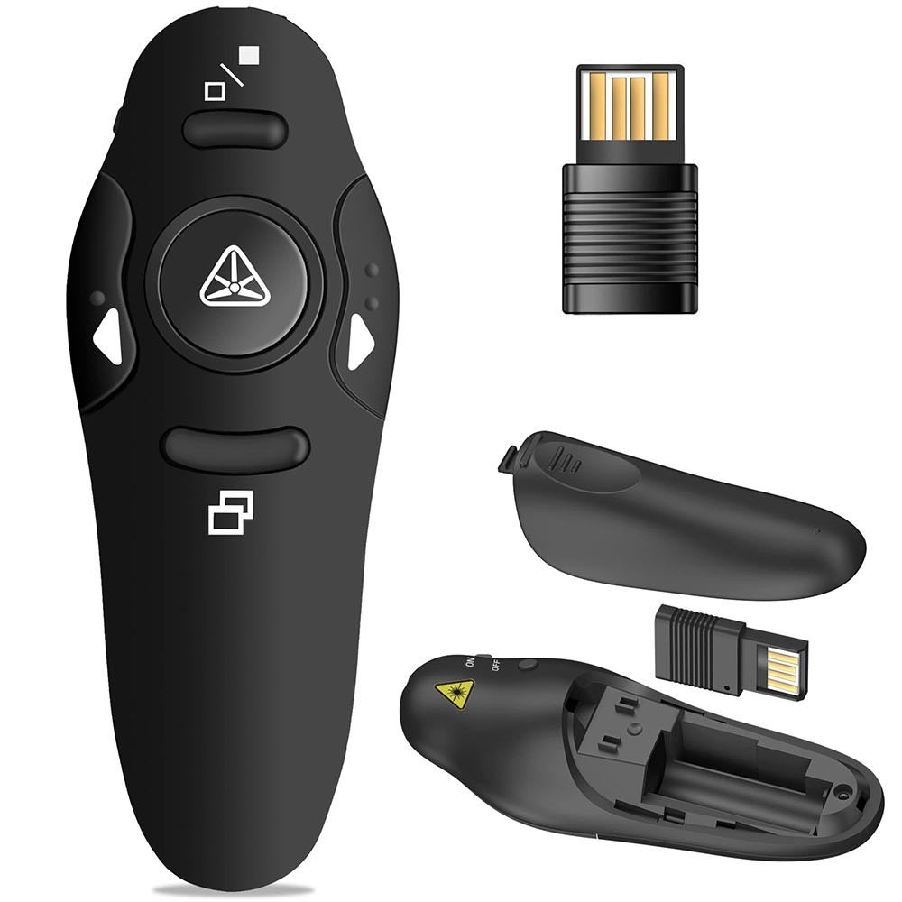 Long-Lasting High-Performance Functional Quick-Connect Wireless Presenter Remote