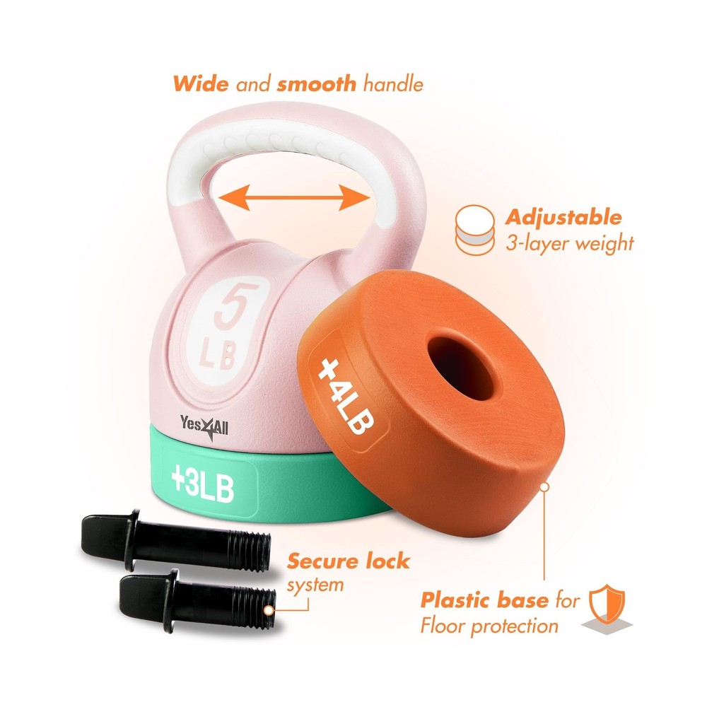Yes4All Kettlebell Sets - Adjustable Kettlebell Set for Strength Tr... Fast Ship