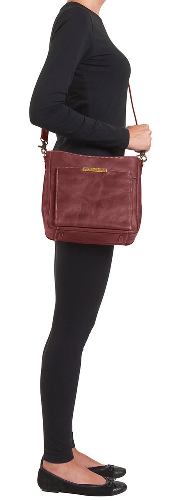 Distressed Leather Slim X-Body RFID Purse