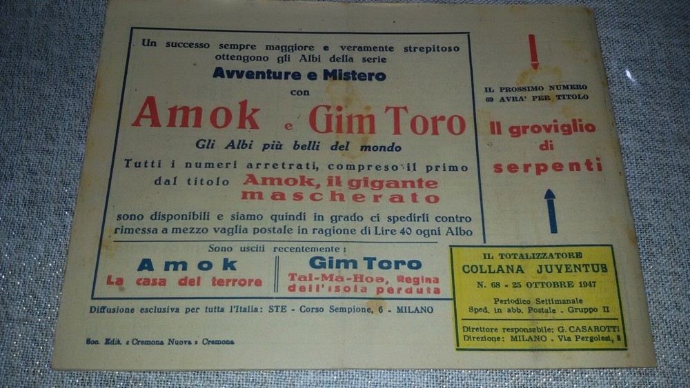 1947 Gim Toro Comic No. 68 ORIGINAL £. 12