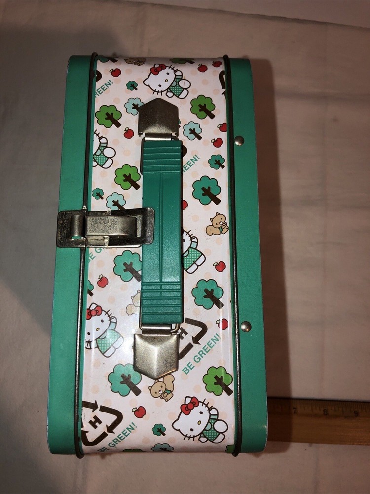 Hello Kitty Be Clean Tin Green Lunch Box