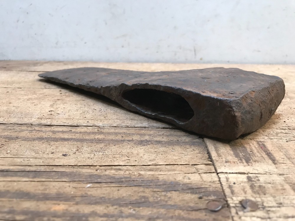 Old Huge Rusty single bit hewing axe broad axe side axe 11 3/4" long x 5 lb. +