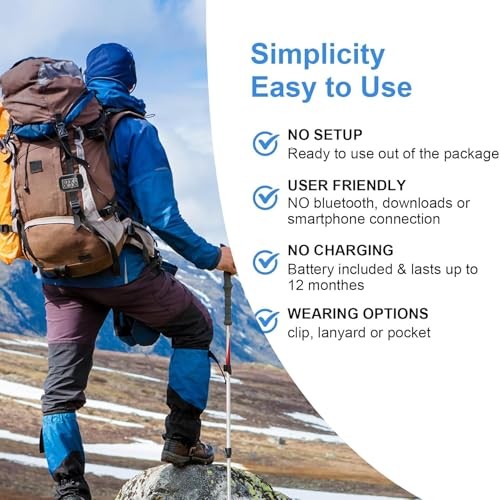 3D Pedometer for Walking, Simple Walking Step Counter with Removable Clip Black