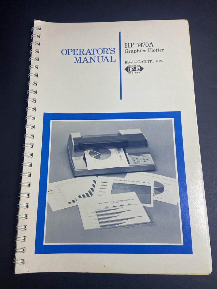 HP 7470A Graphics Plotter Manual Set Of Three Vintage