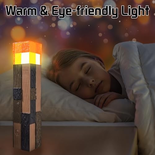 Light-Up Wall Torch Lamp, 4-Color Flame Modes, Rechargeable Handheld & Wall