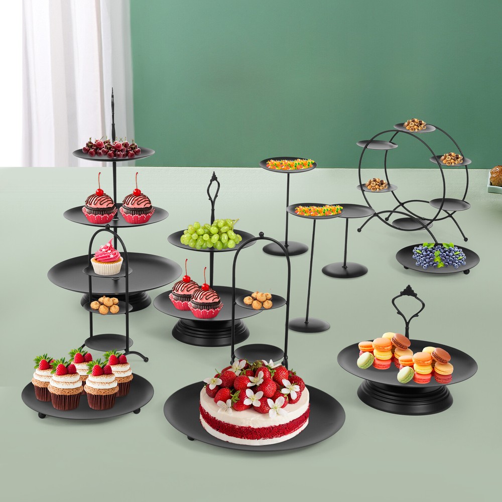 12-Piece Round Dessert Display Stand Set for Cakes, Cupcakes & Snacks