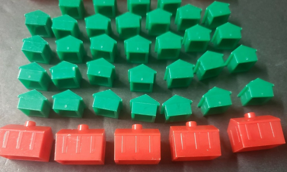 Replacement Monopoly Board Game Houses Hotels Vintage