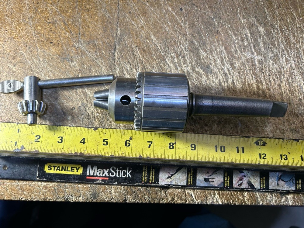 JACOBS No 36 Drill Chuck  3/16-3/4" W/ #4 Jacob’s Chuck Key And # 3 MT