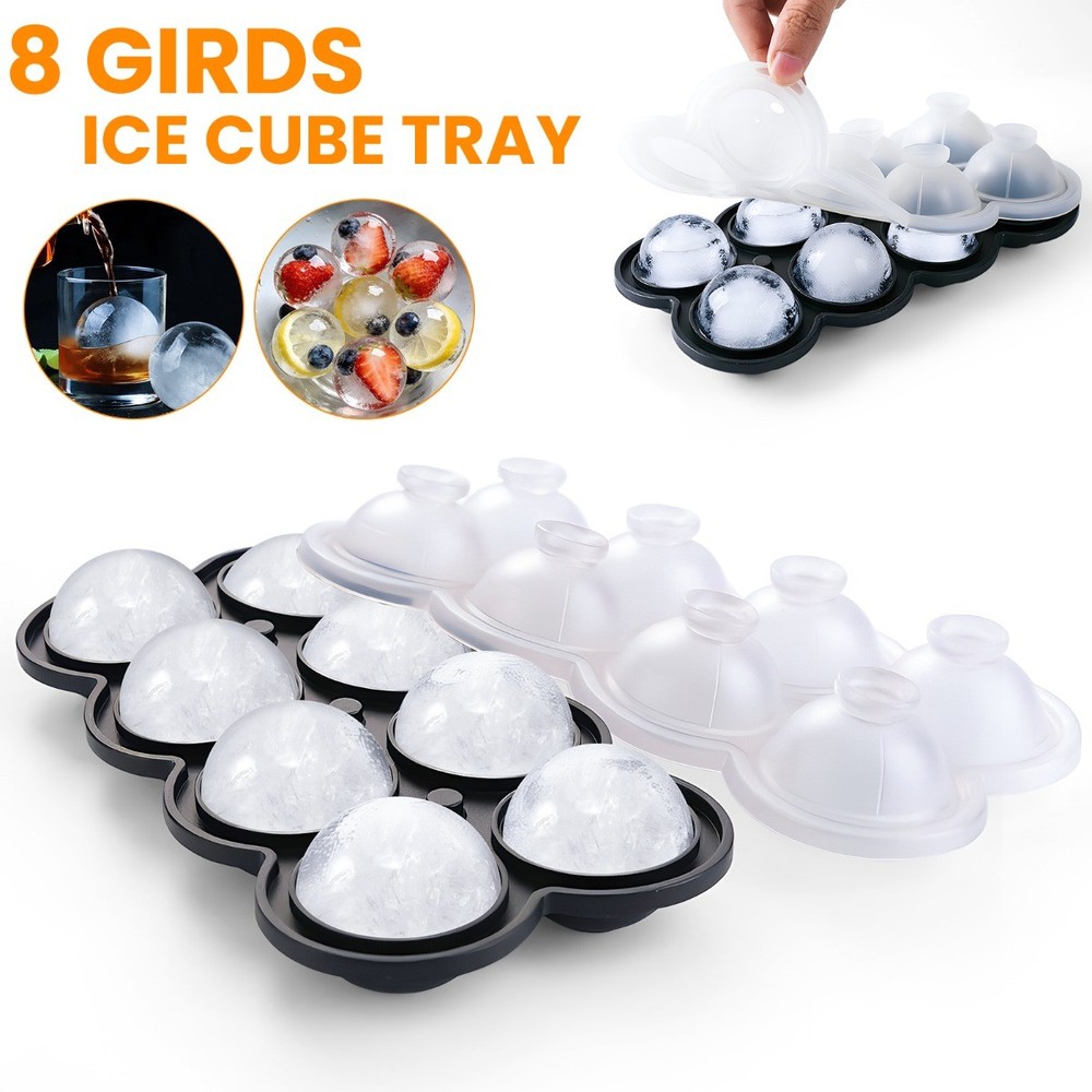 Large Round Square Silicone Ice Cube Ball Maker Tray Sphere Molds Bar Whiskey