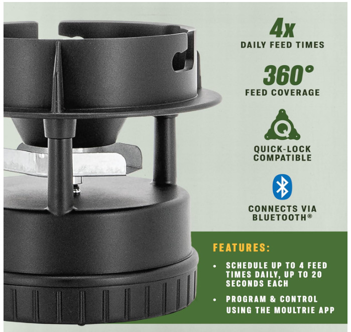 All-in-One Deer Feeder Kit Quicklock Adapter Digital Timer Bluetooth