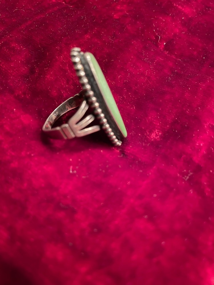 MT502 Elongated Turquoise .925 Sterling Silver Ring