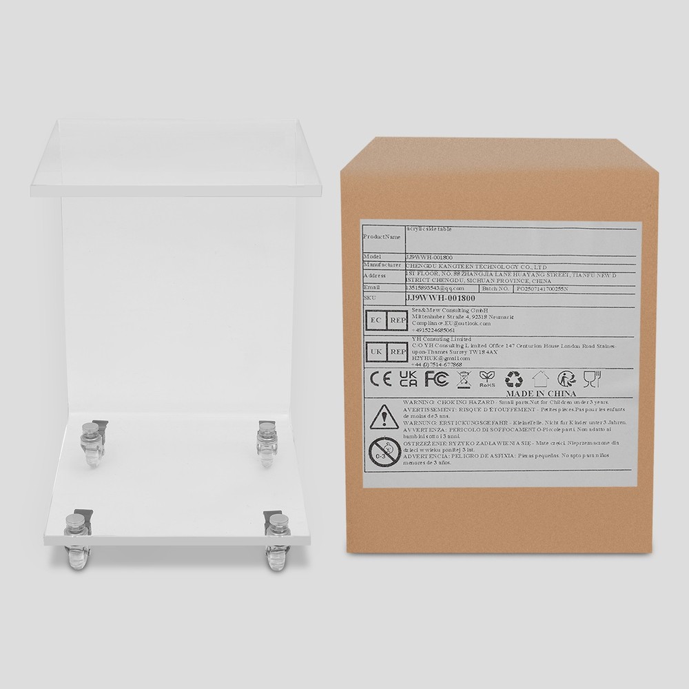 Modern C-shaped Side Table Acrylic End Table Couch Side Table, Bedside Table