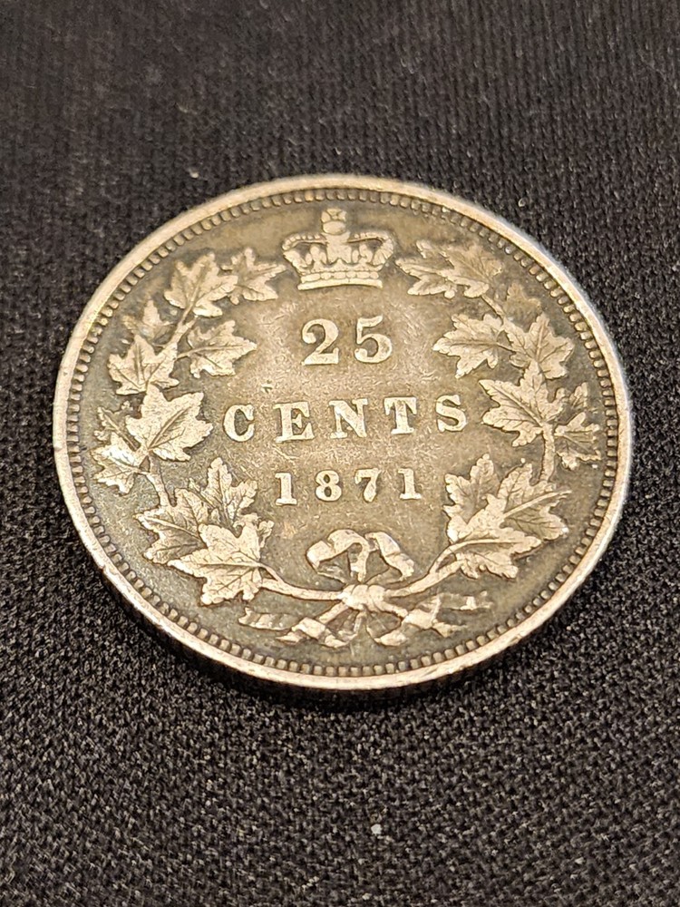 1871 Canada 25 Cents Silver Coin