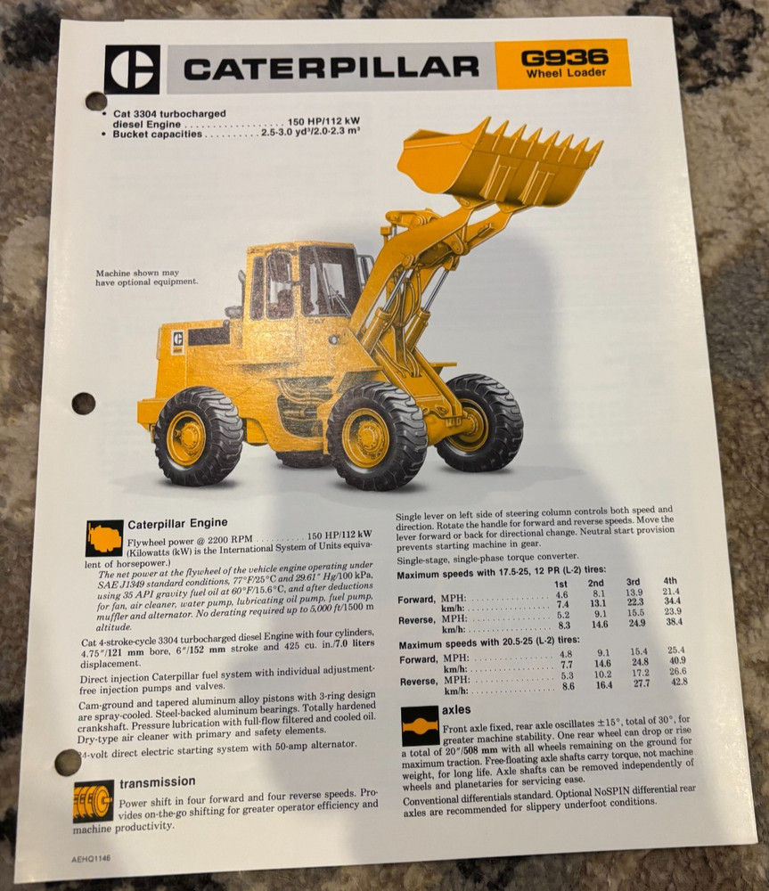 Caterpillar CAT G936 Wheel Loader Brochure AMIL25