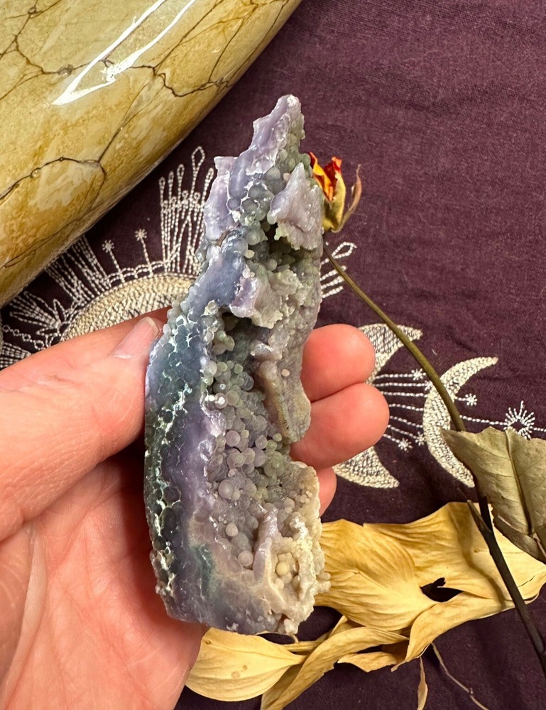Grape Agate Raw And Polished Point, Grape Agate Tower, All Natural