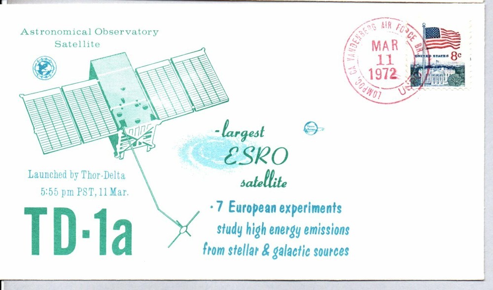 TD-Ta ASTRONOMICAL SATELLITE LAUNCH 3/11/72 VANDENBERG, LARGEST ESRO SATELLITE