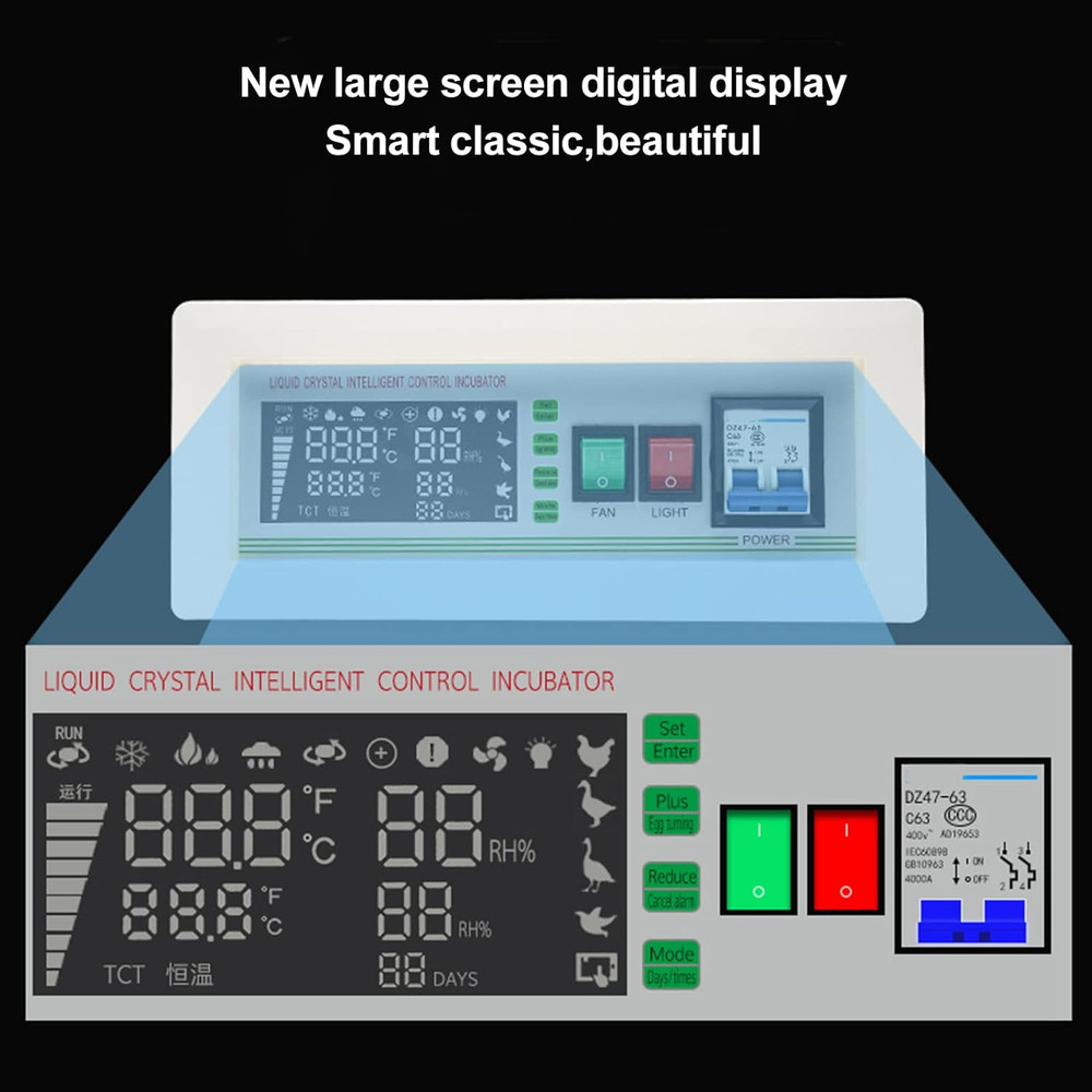 Smart Egg Incubator Controller with 5 Modes & Large Display for Poultry