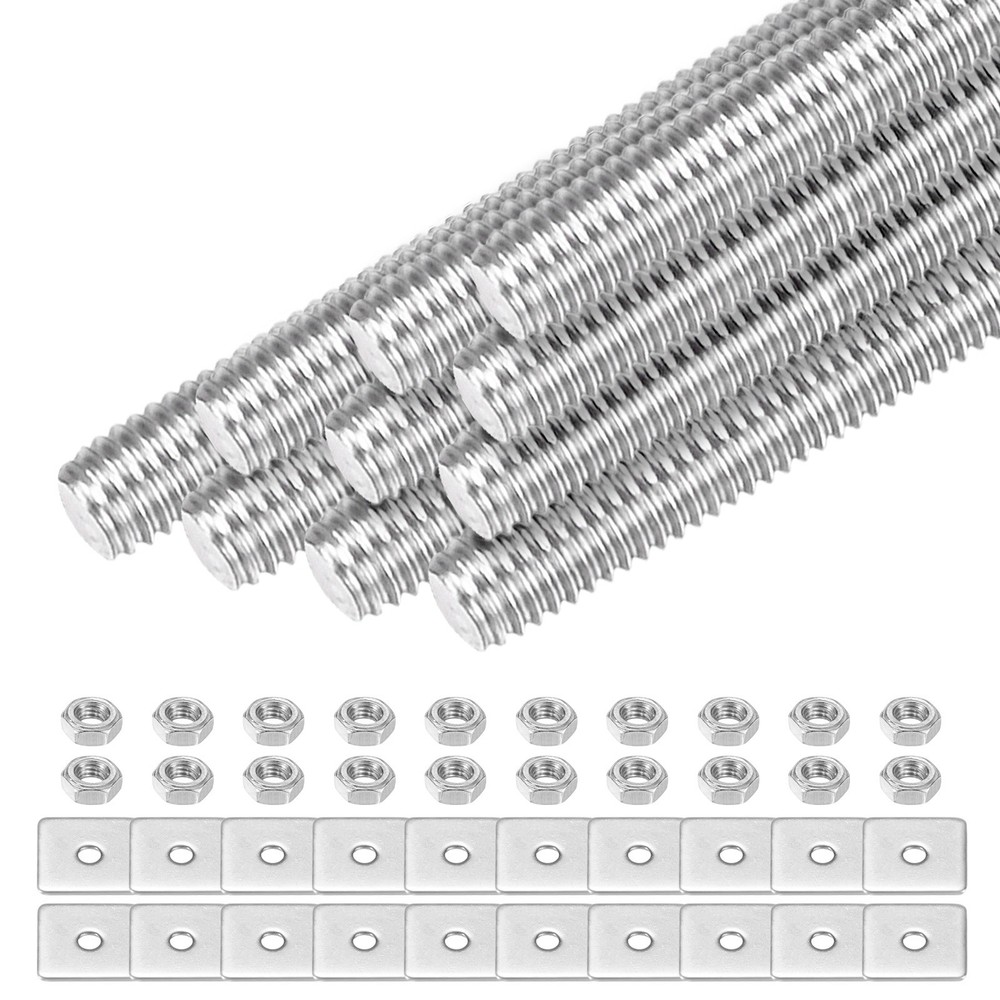 10-Set Fully Threaded Rod, M3x35mm Right Hand Thread Bar Studs with Nuts
