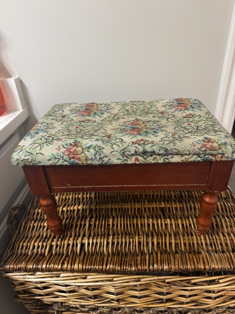 Vintage Tapestry Footstool