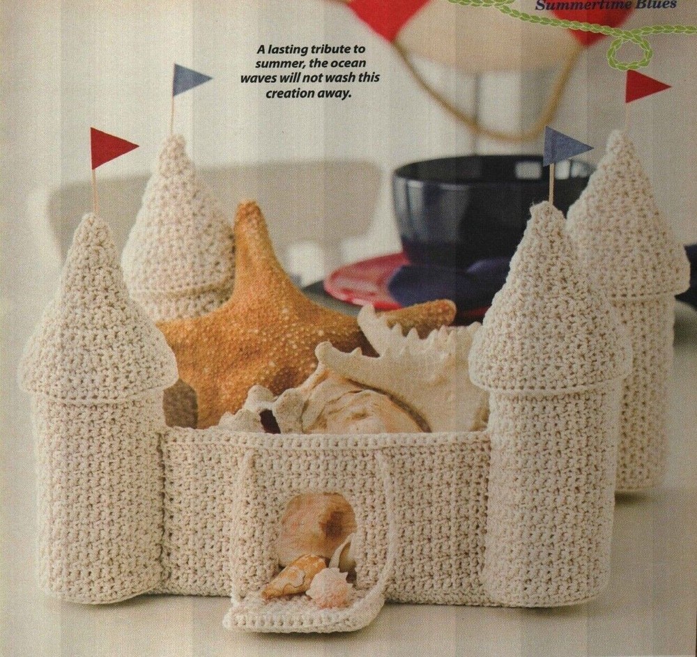 SAND CASTLE BASKET HOME DECOR CROCHET PATTERN INSTRUCTIONS