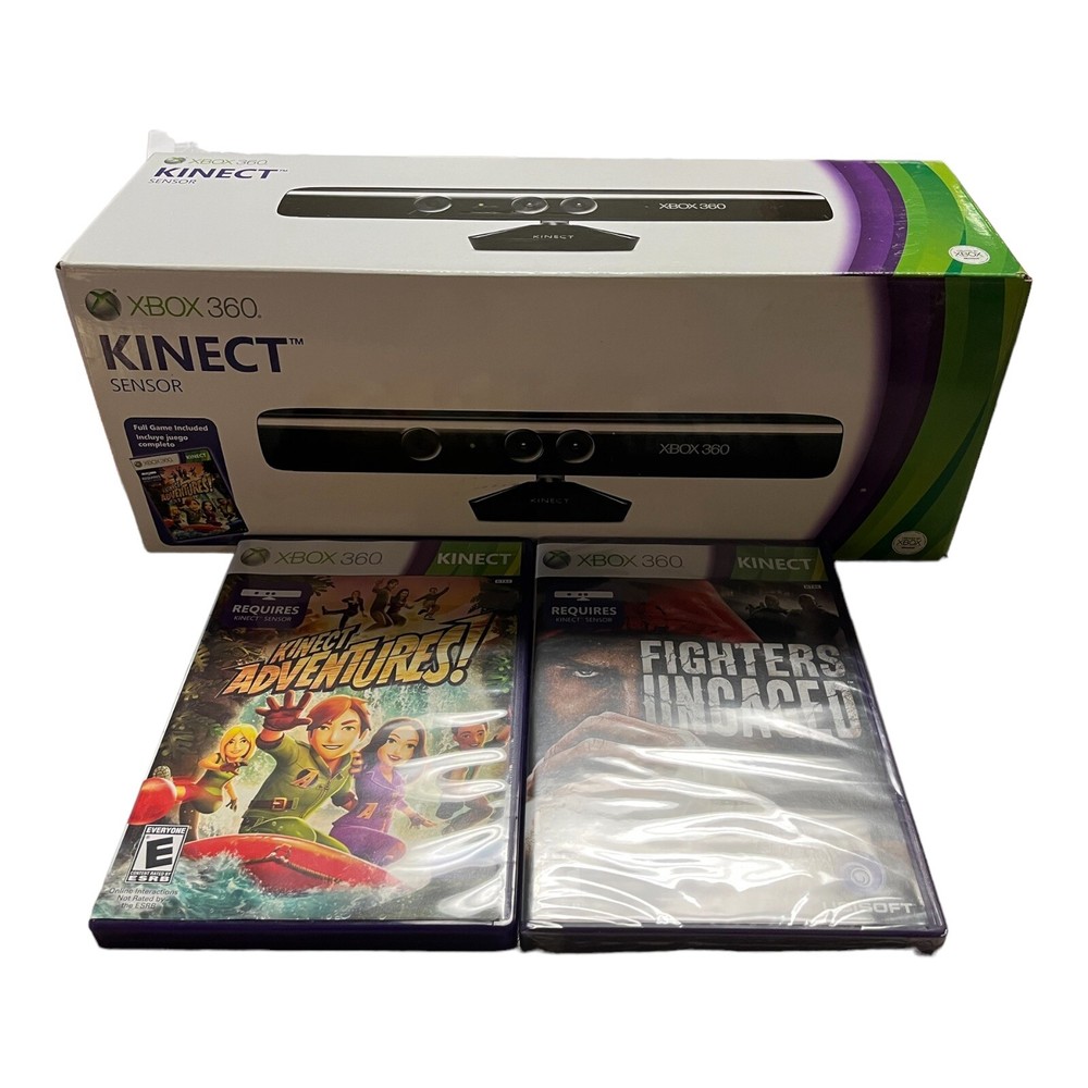 Microsoft Xbox 360 Kinect Motion Sensor Bar (Model 1414) & 2 Kinect games Bundle