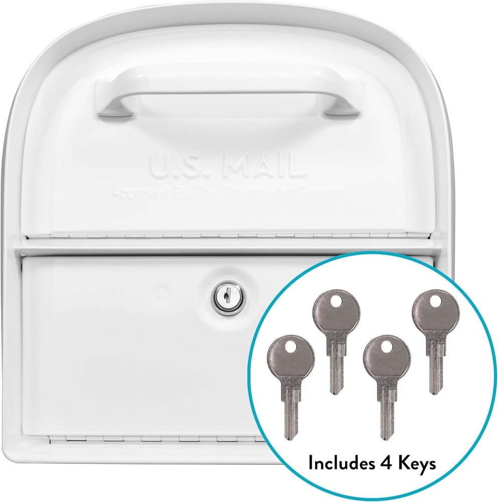 Heavy Duty Galvanized Steel Mailbox - White