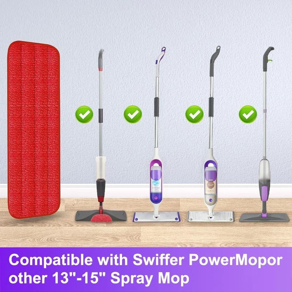 Microfiber Mop Pad Refills for Rubbermaid, Swiffer, Libman - 3 Pack