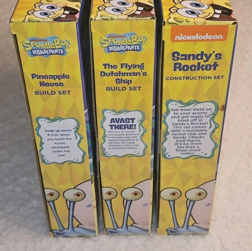 LOT 3 Snap & Switch SpongeBob Squarepants Construction Set Nickelodeon NEW Build