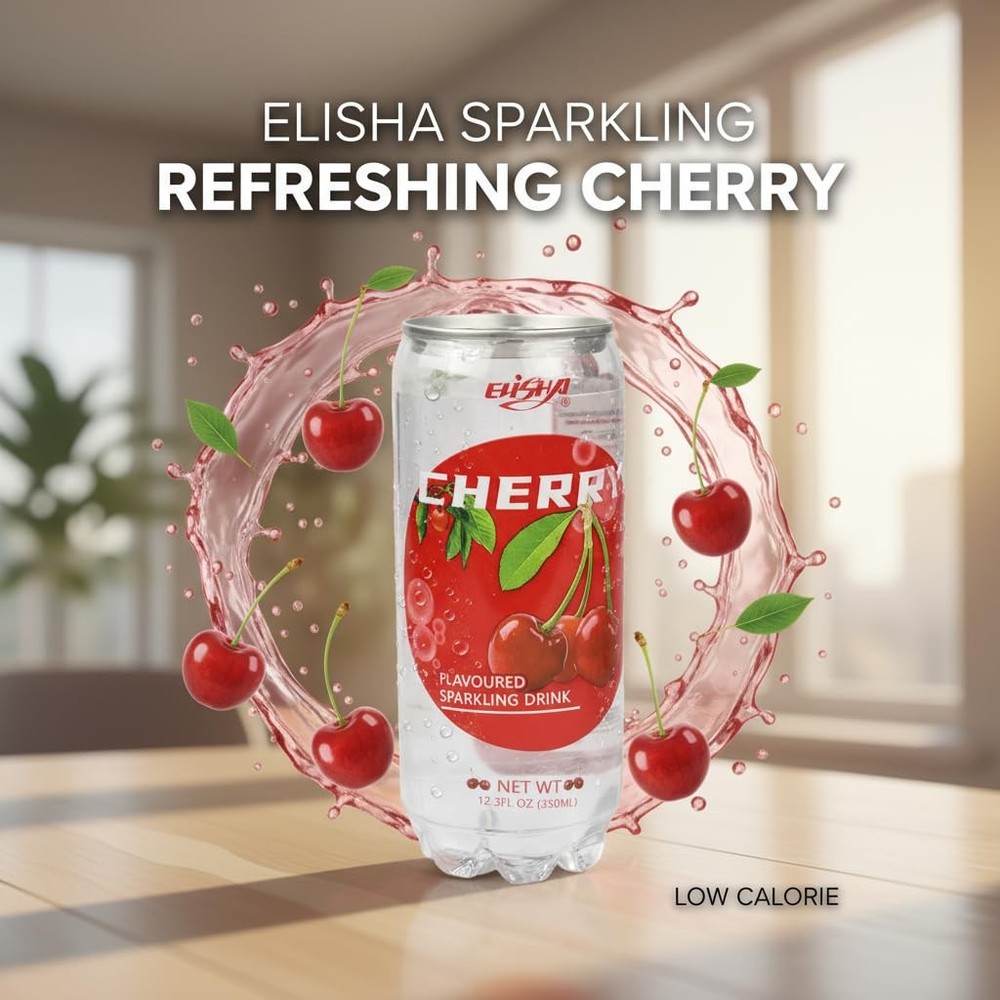 Elisha Flavored Sparkling Drink 350ml Cherry & Refreshing