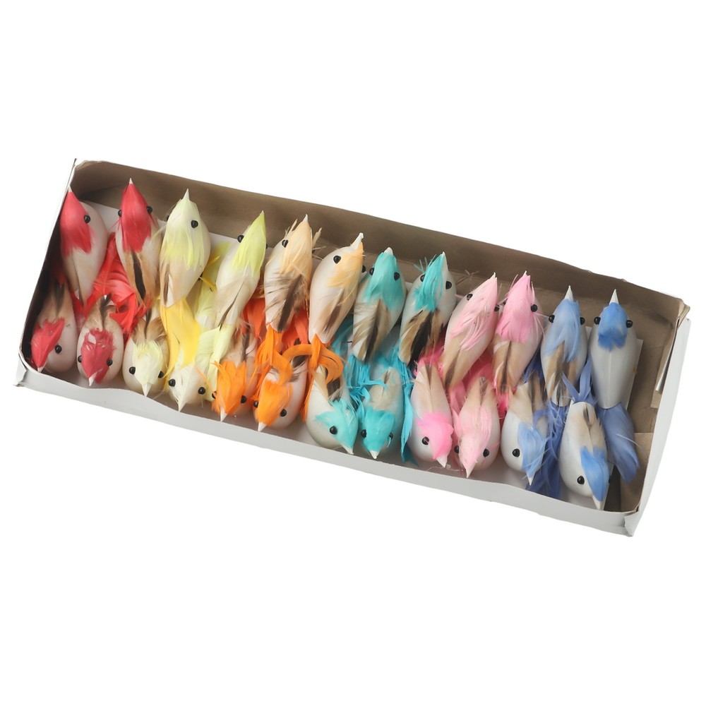 Simulation Feather Bird Home Garden Decor Multi Functional 24 Pcs DIY Crafts
