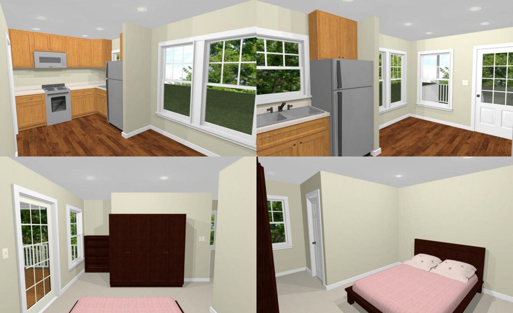 16x16 Tiny House -- 446 sq ft -- PDF Floor Plan -- Model 18A