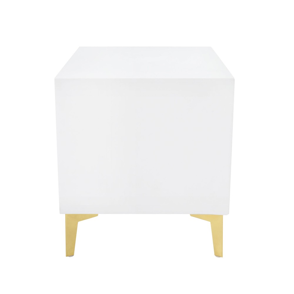 White Bedside Table, Storage Cabinet for the Bedroom, Side Table with 2-drawers!