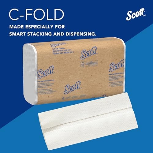 Scott Professional Essential C-Fold Folded 200 Count (Pack of 12), White
