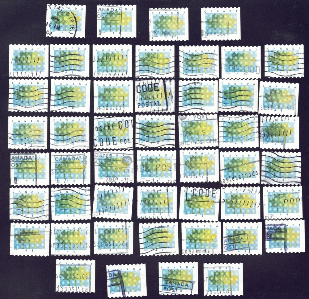 Canada sc#1927 x 50 Stylized Maple Leaf, Units from Coil, Used