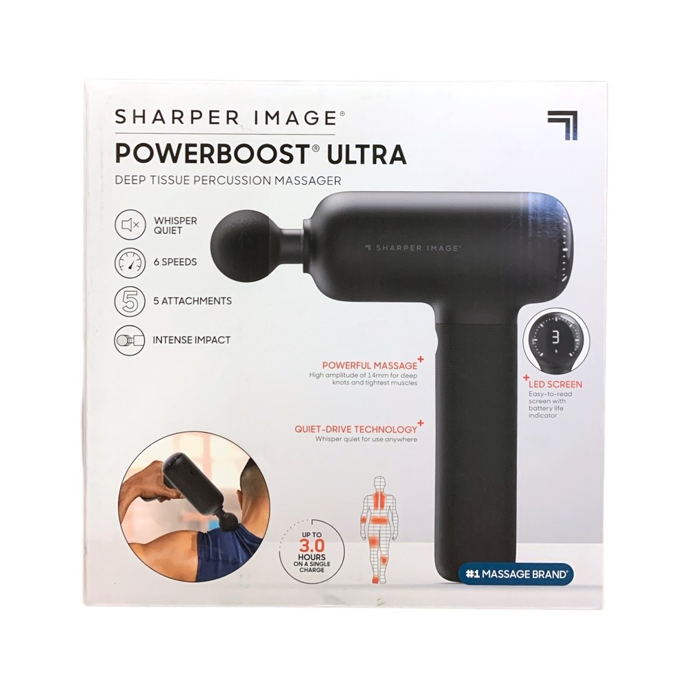 Sharper Image Powerboost Ultra Deep Tissue Percussion Massager with LED Screen