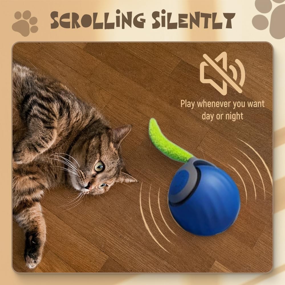Smart Interactive Cat Toy Ball – Automatic Self-Rolling Motion Play for Cats