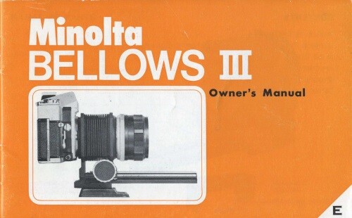 Minolta Bellows III Instruction Manual Original