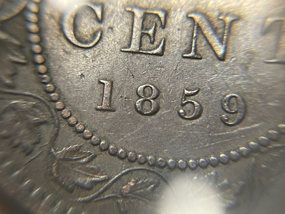 1859 Canada One Large Cent Coin Great Condition