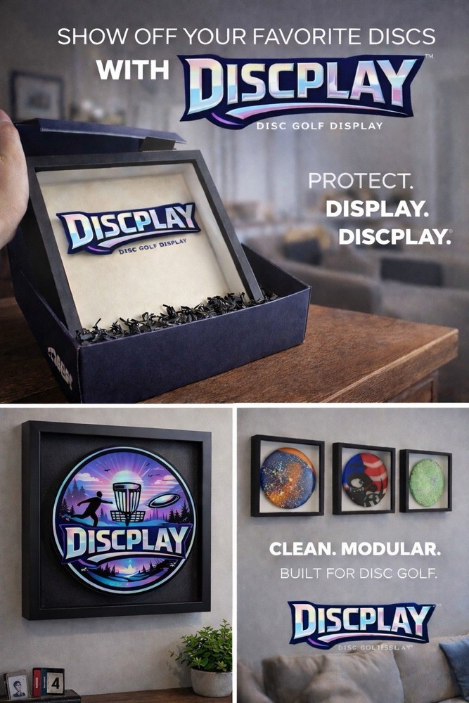 Discplay Disc Golf Disc Display Case Modular Wall Mount Frame for Discs